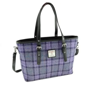 Harris Tweed Tartan Tote Bag - Spey Bold Purple Check