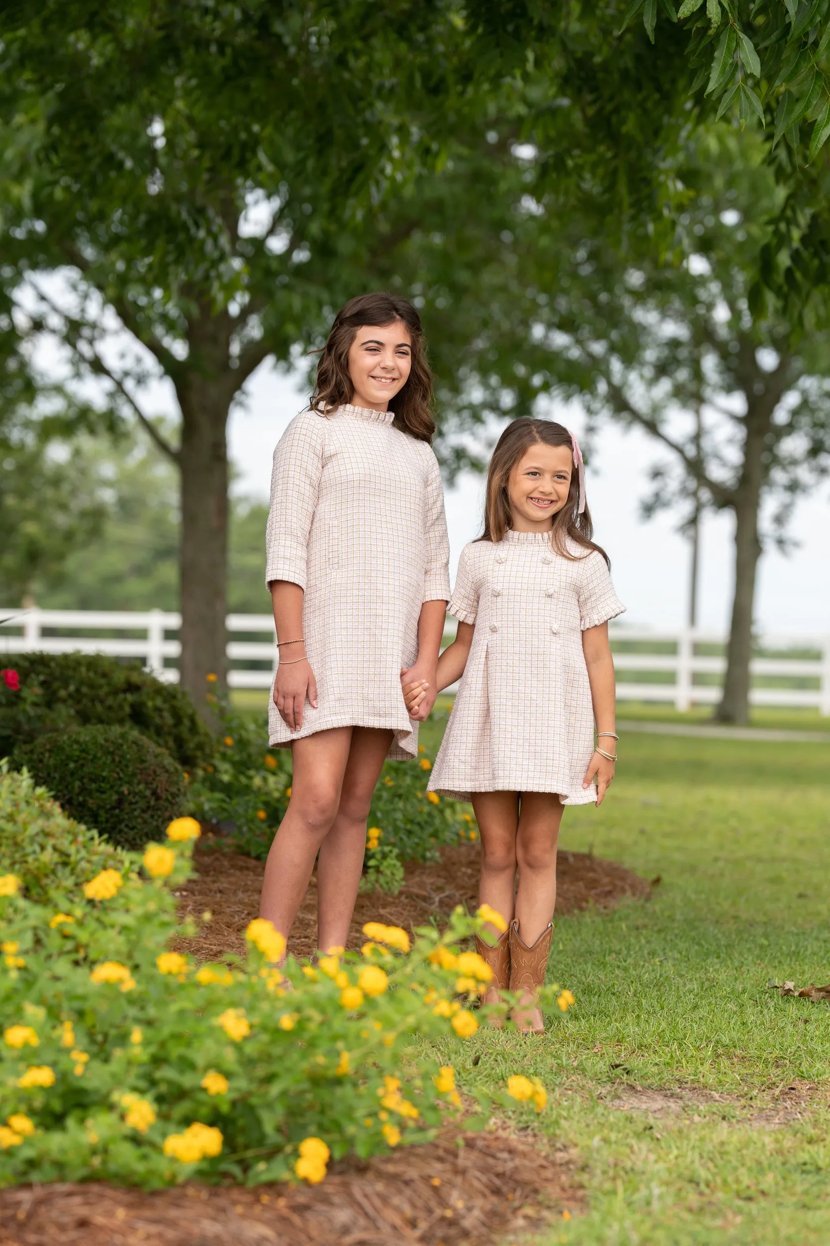 Kate Brown Pink Tweed Dress
