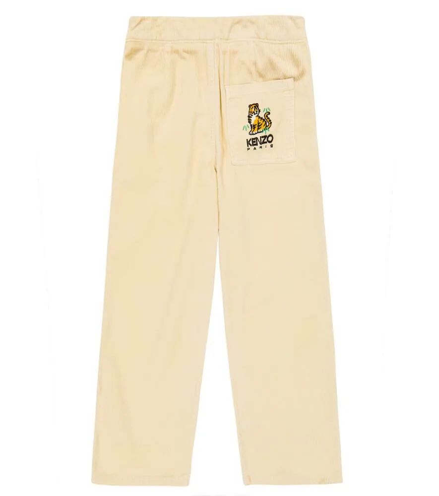 Kenzo cotton corduroy wide trousers, beige