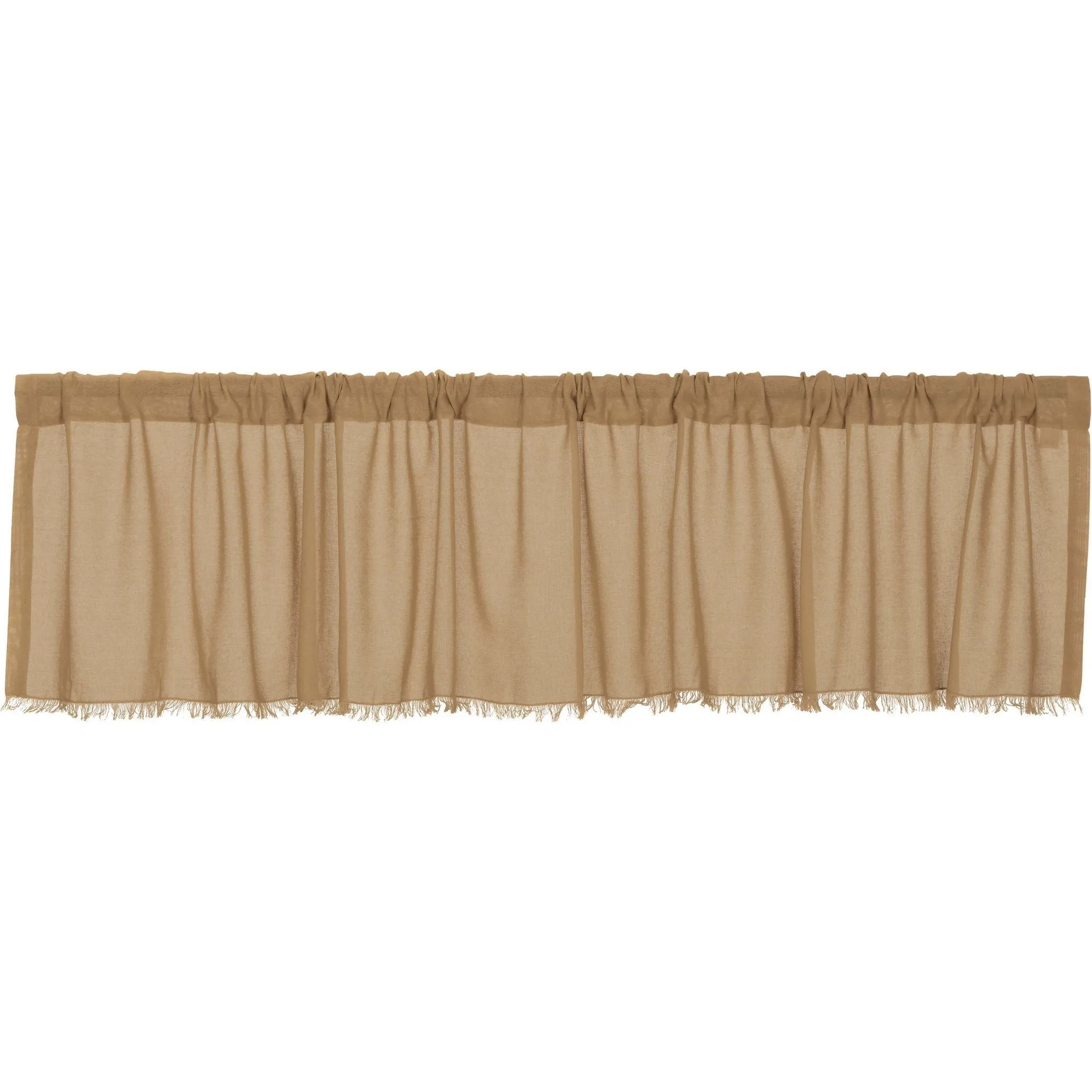 Khaki Fringed Tobacco Cloth Valance 90"