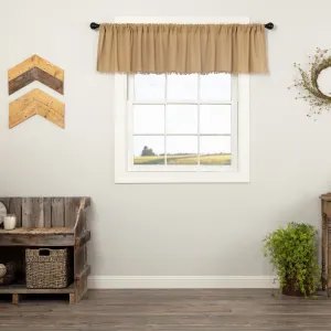 Khaki Fringed Tobacco Cloth Valance 90"