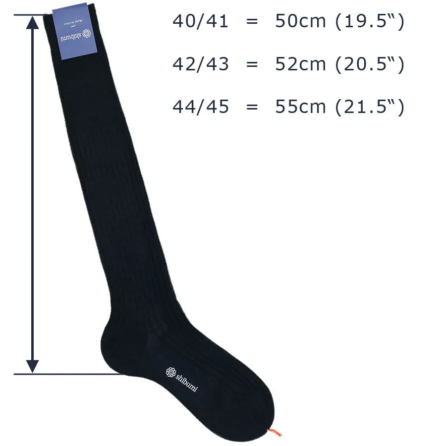 Knee Socks - Ribbed - Beige - Thick Wool