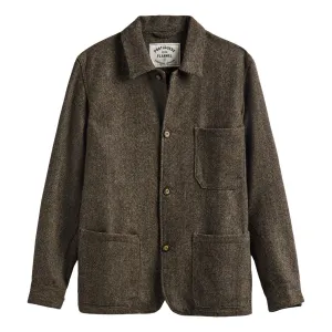 Brown Herringbone Wool Labura Jacket - Stylish and Elegant Outerwear for Any Occasion