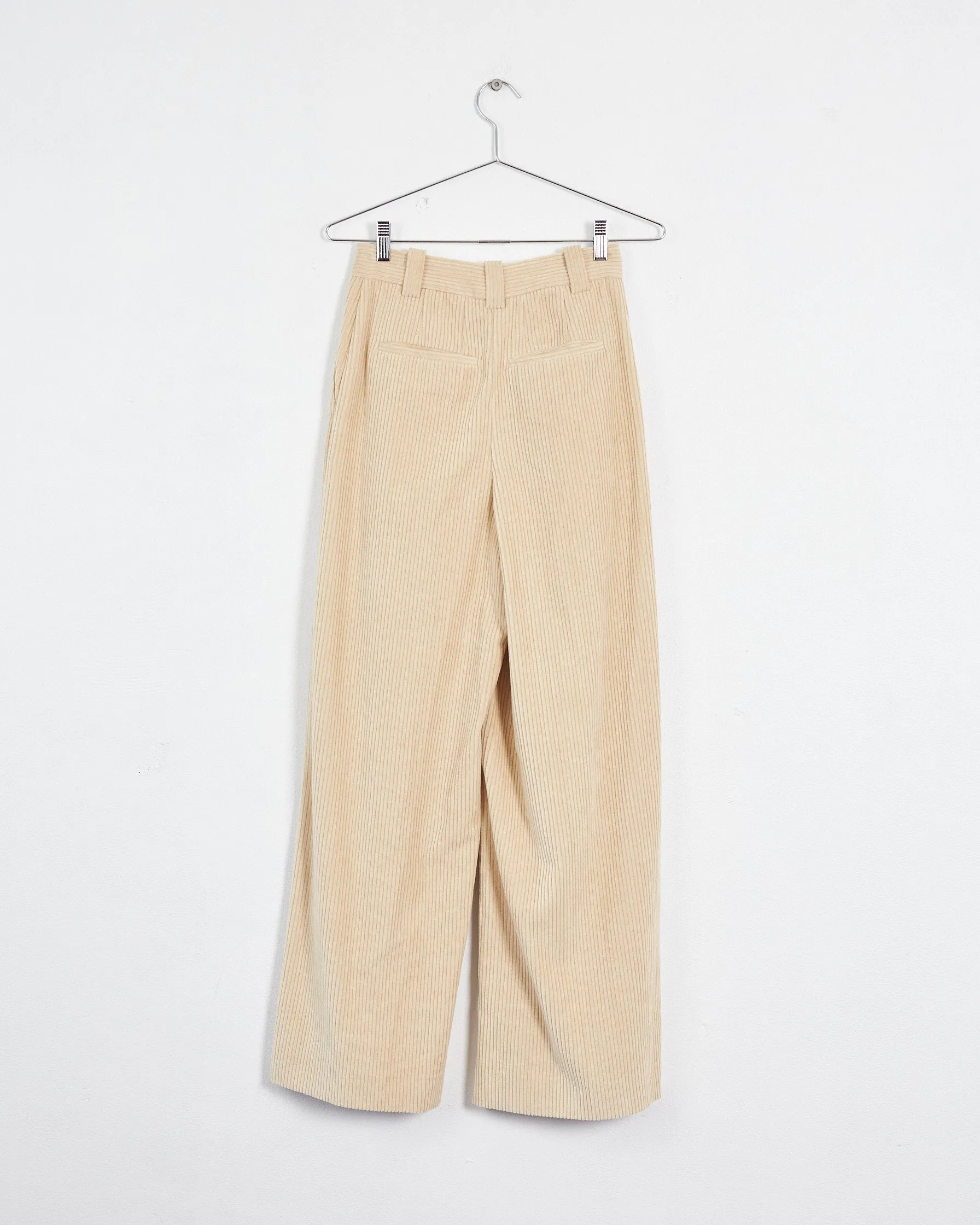 Lee Mathews cord wide leg pants, butter, 8