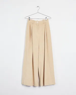 Lee Mathews cord wide leg pants, butter, 8