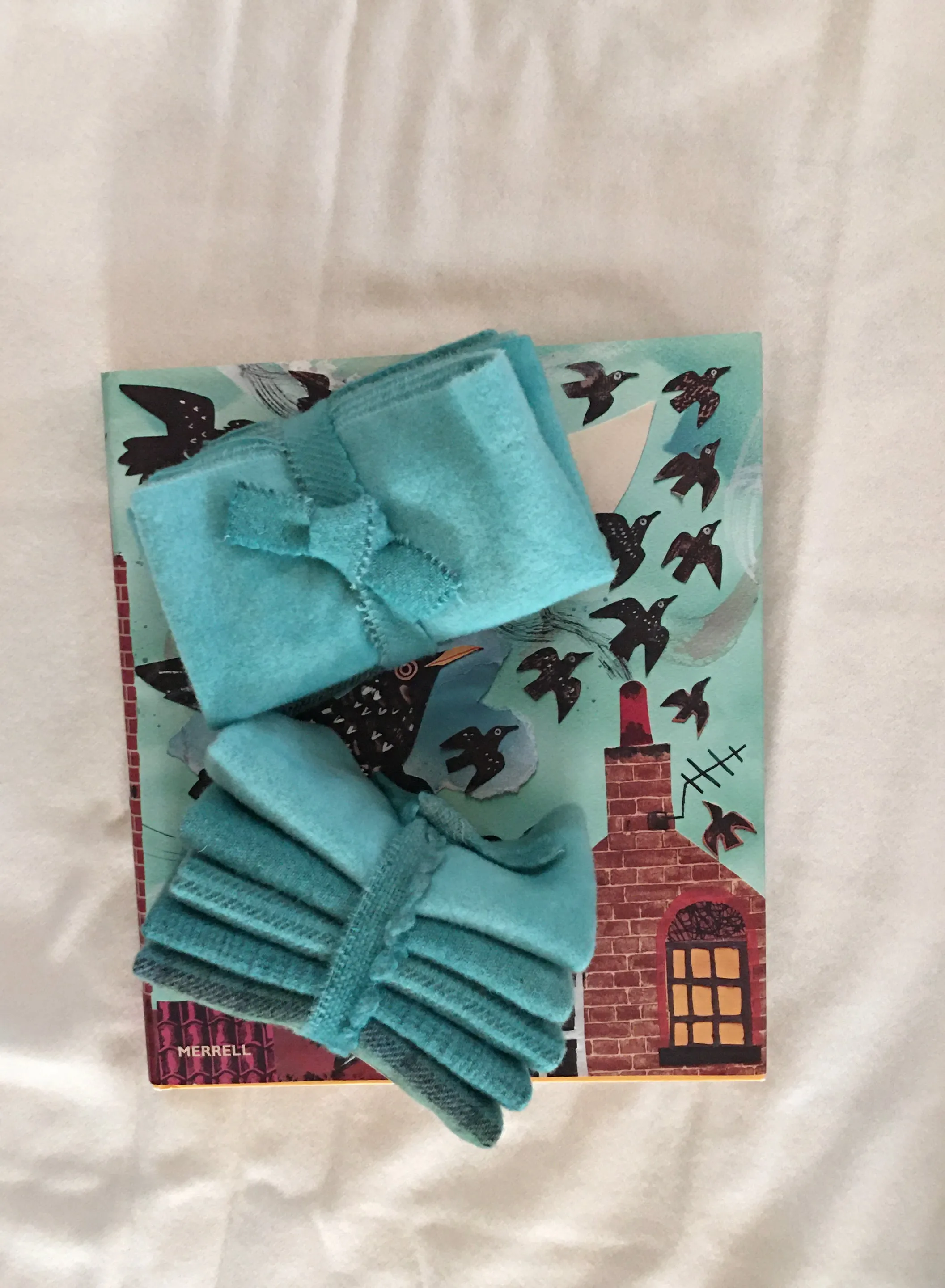 Light TEAL GREEN Hand Dyed Wool Bundle for Wool Applique and Rug Hooking