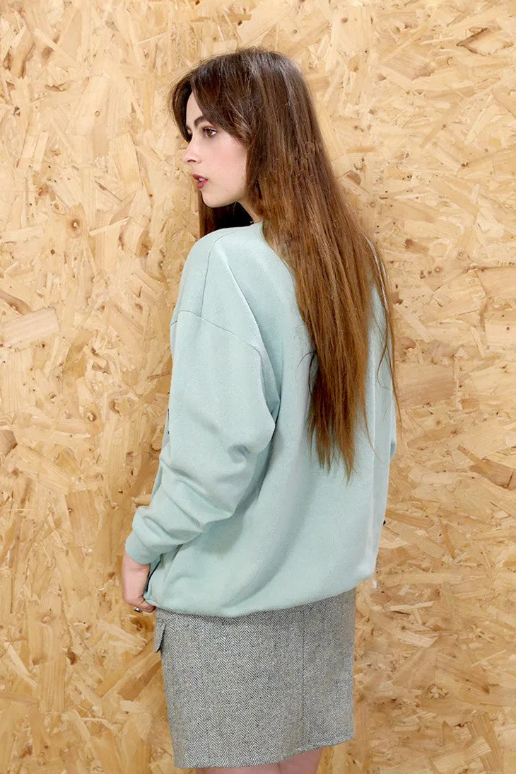 LOOT LABEL Speckled Sage Tweed Mini Skirt