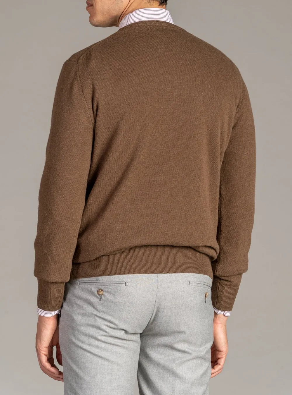 Maglia Scollo a V in Lana Cashmere - Dark