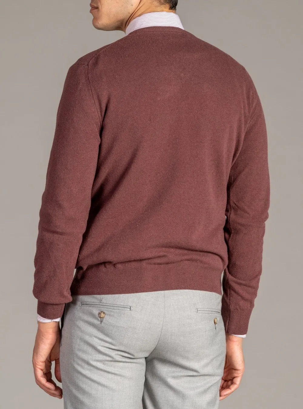Maglia Scollo a V in Lana Cashmere - Dark