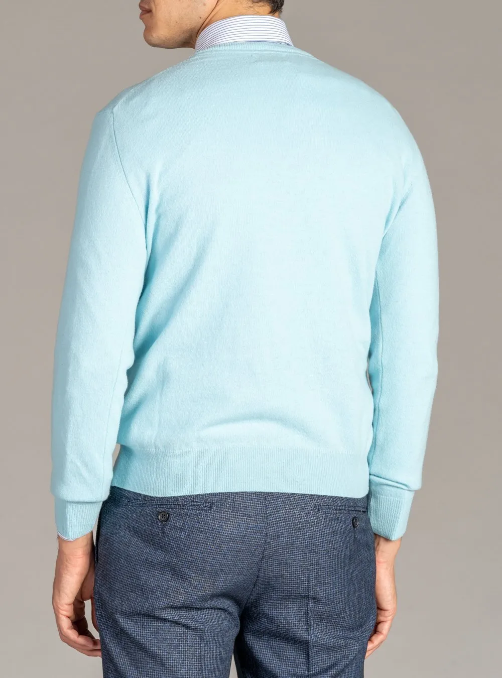 Maglia Scollo a V in Lana Cashmere - Dark