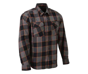 Milwaukee Plaid Orange/Gray/Black Flannel Shirt