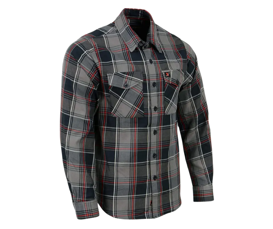 Milwaukee Plaid Red/Gray/Black Flannel Shirt
