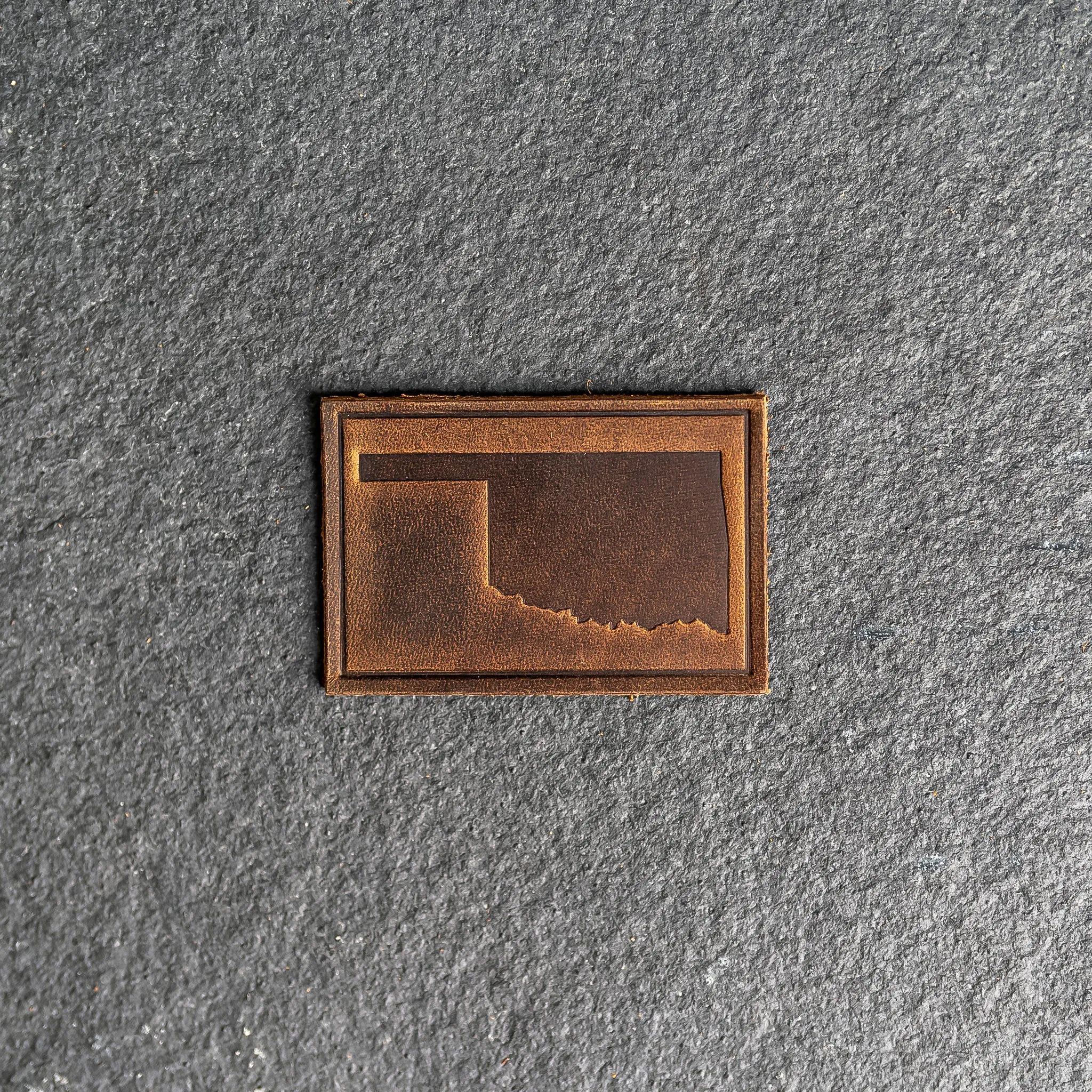 Oklahoma Leather Patches with optional Velcro added