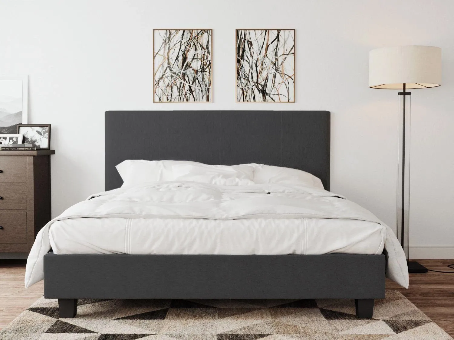 Palermo Bed Frame Charcoal Double