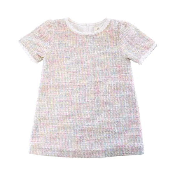 Pearl Trim Tweed Dress