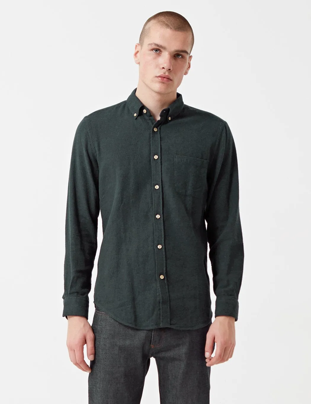 Soft Green Portuguese Flannel Teca Shirt