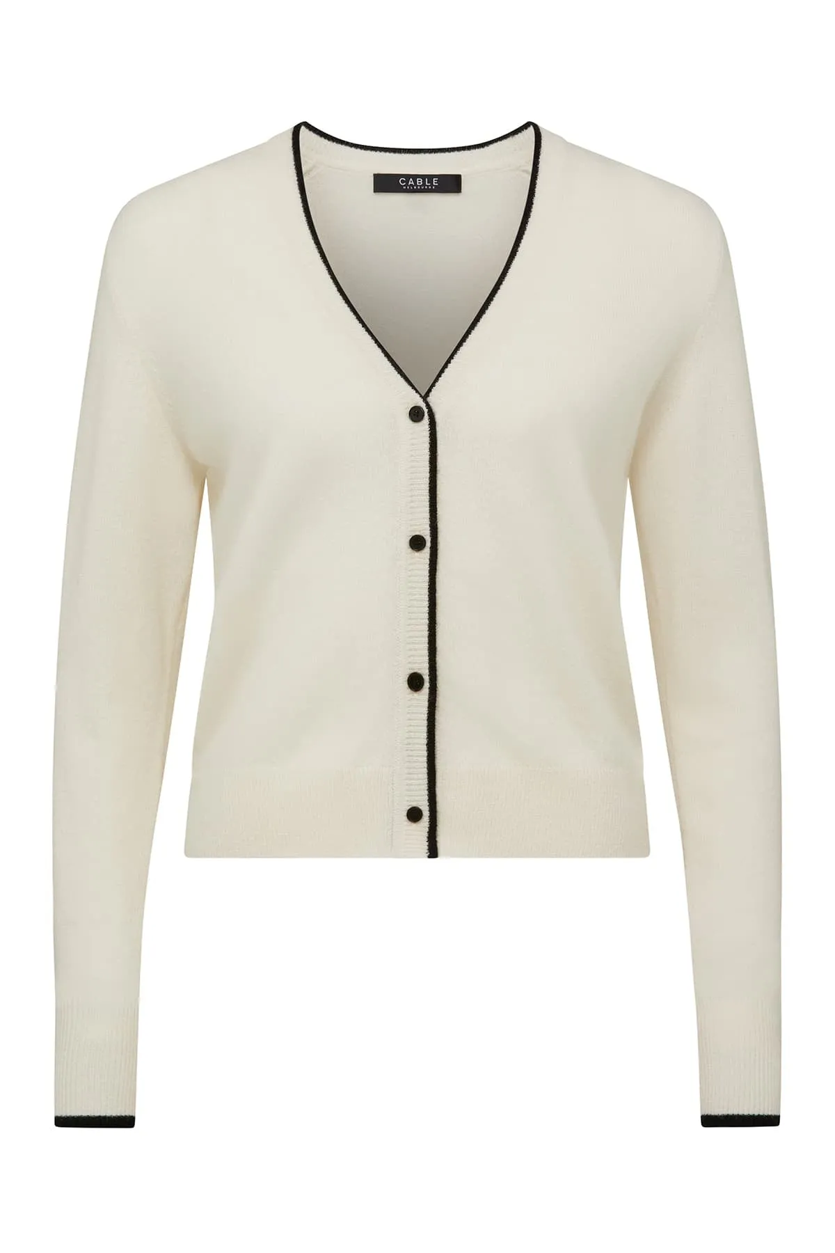 Pure Cashmere Button Cardigan - Milk