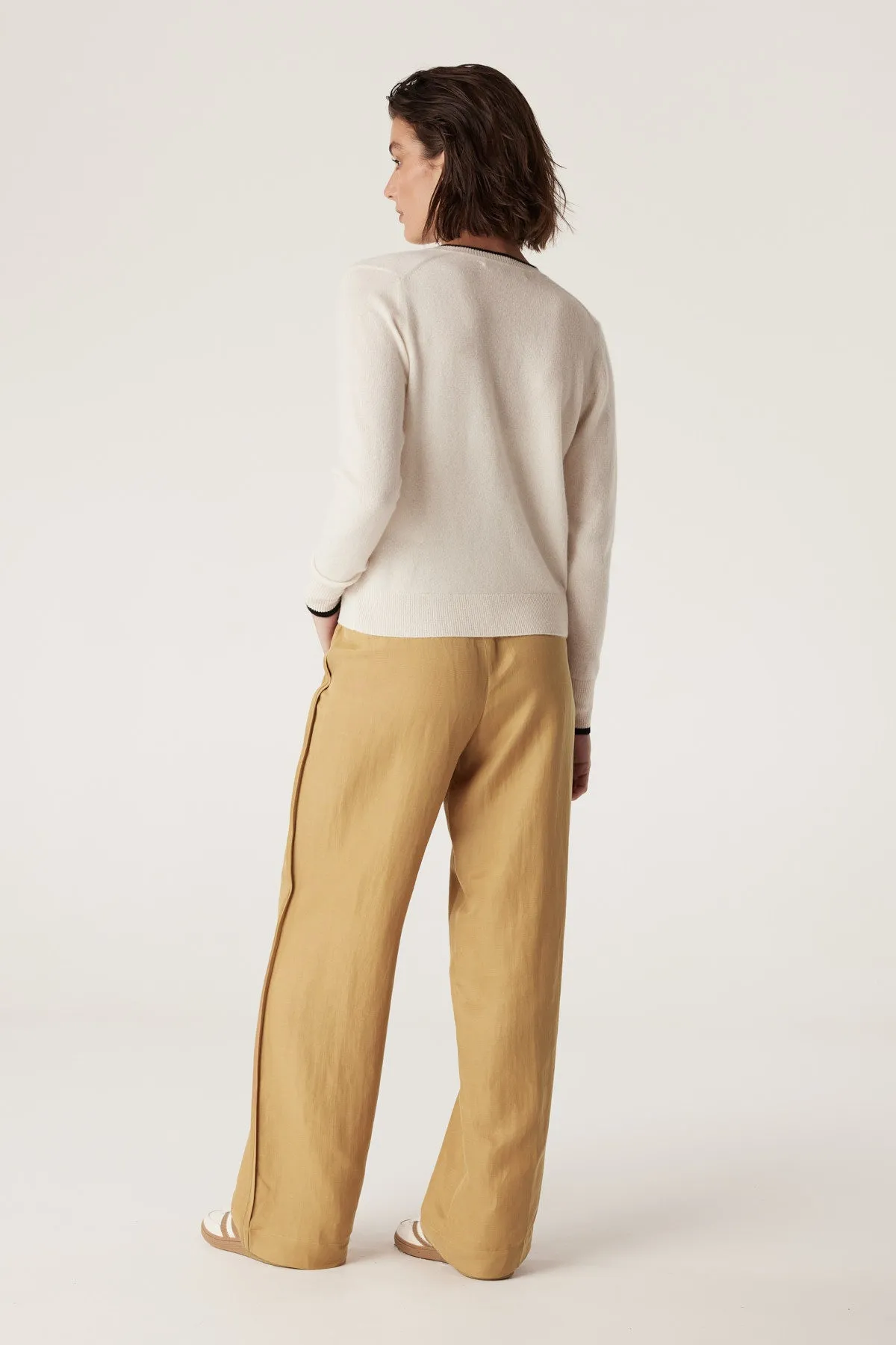 Pure Cashmere Button Cardigan - Milk