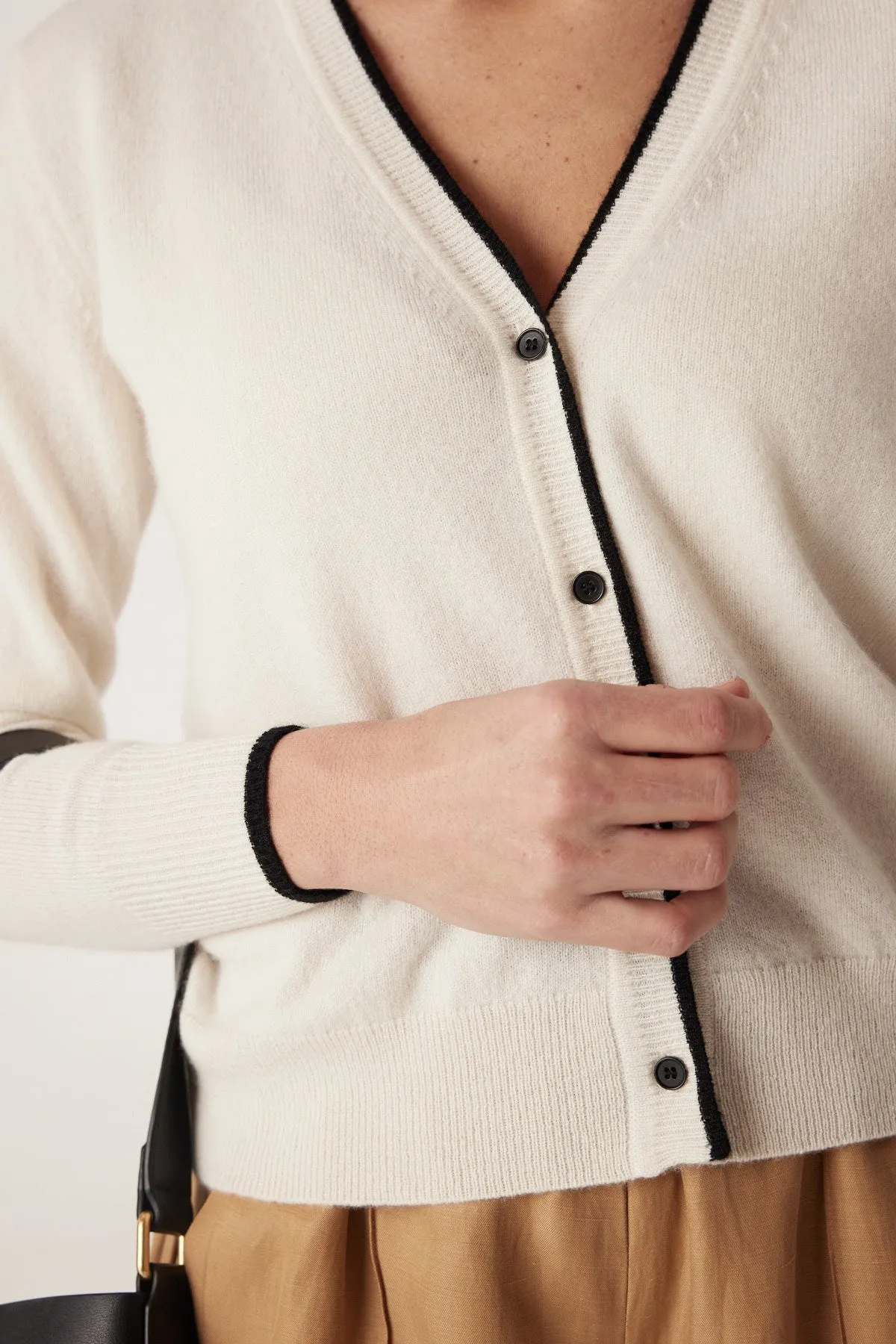 Pure Cashmere Button Cardigan - Milk