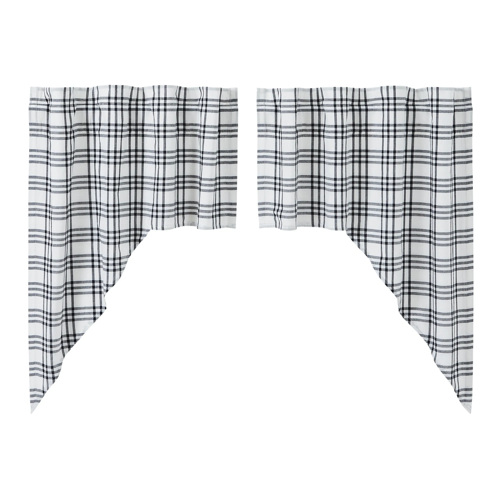 Sawyer Mill Black Plaid Swag Set of 2 36x36x16