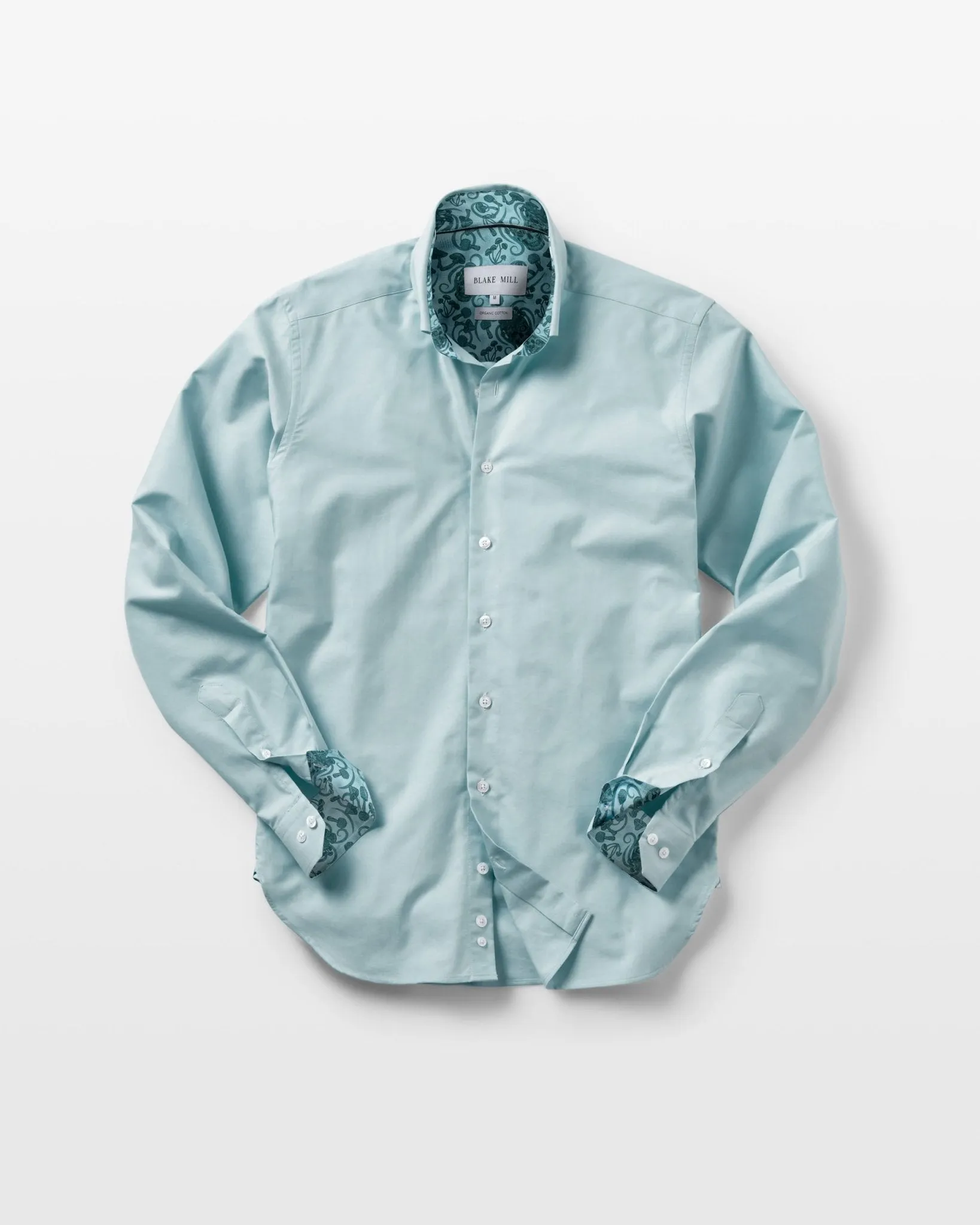 Teal Oxford with Stoned Skulls Accents Button-Down Shirt