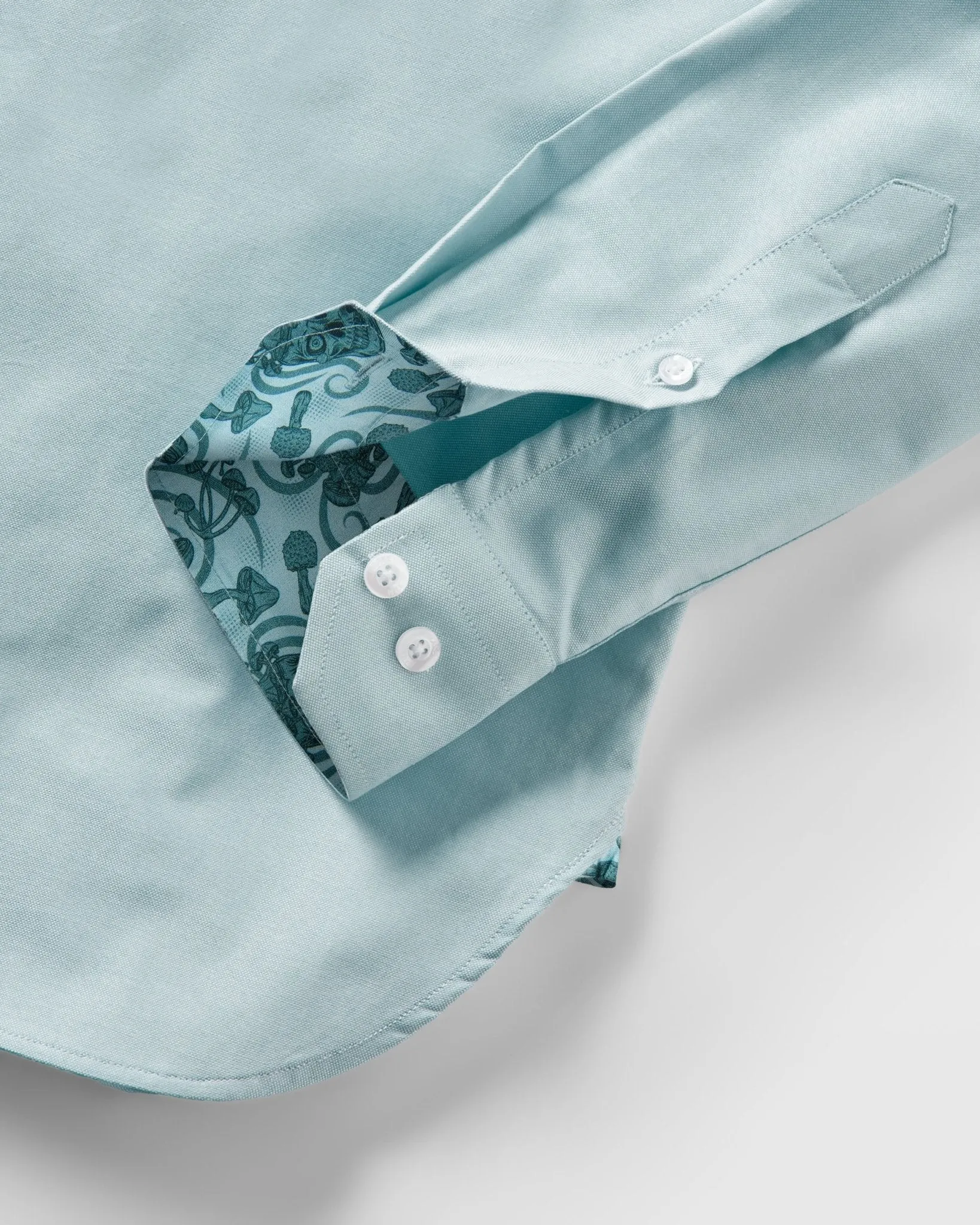 Teal Oxford with Stoned Skulls Accents Button-Down Shirt
