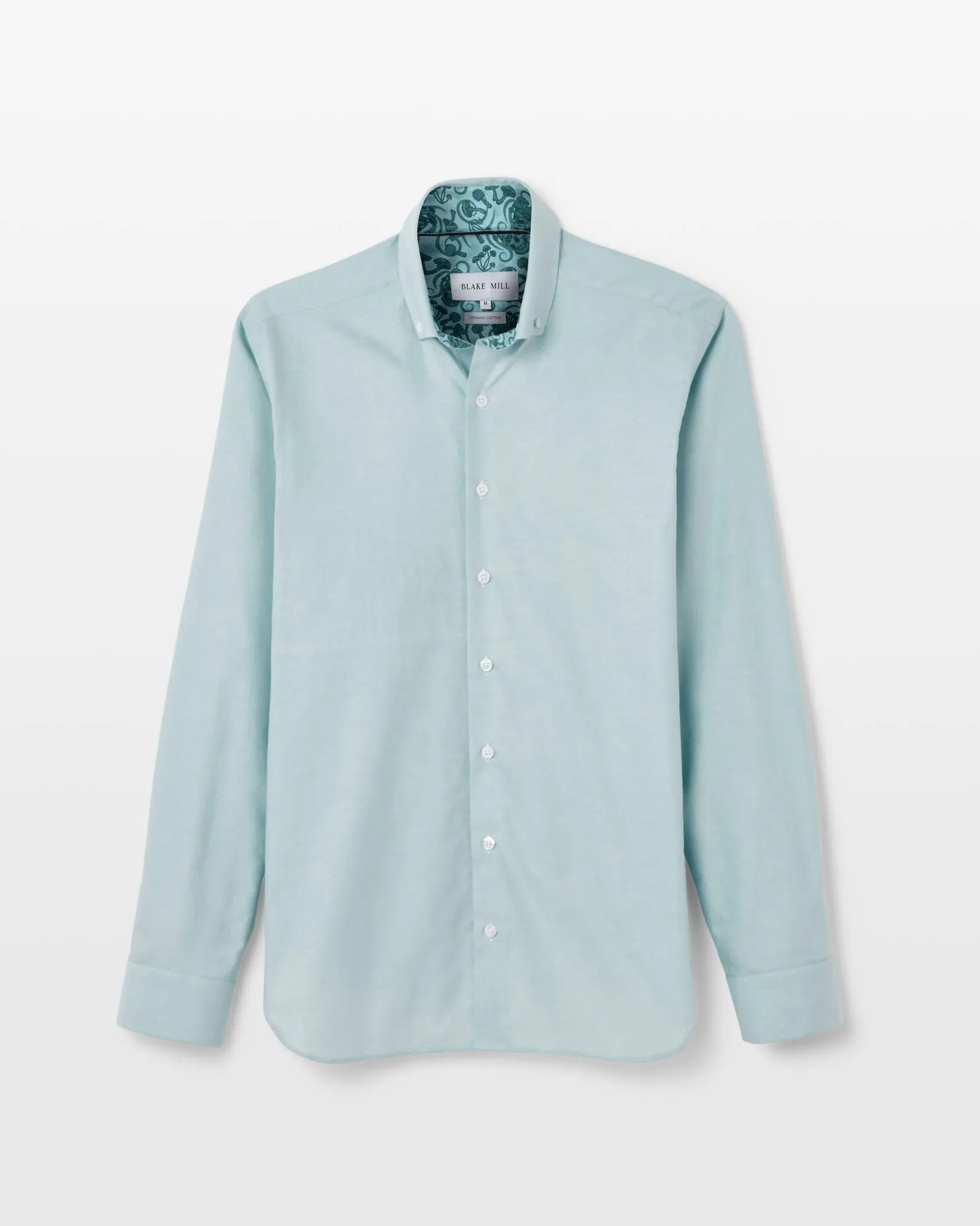 Teal Oxford with Stoned Skulls Accents Button-Down Shirt