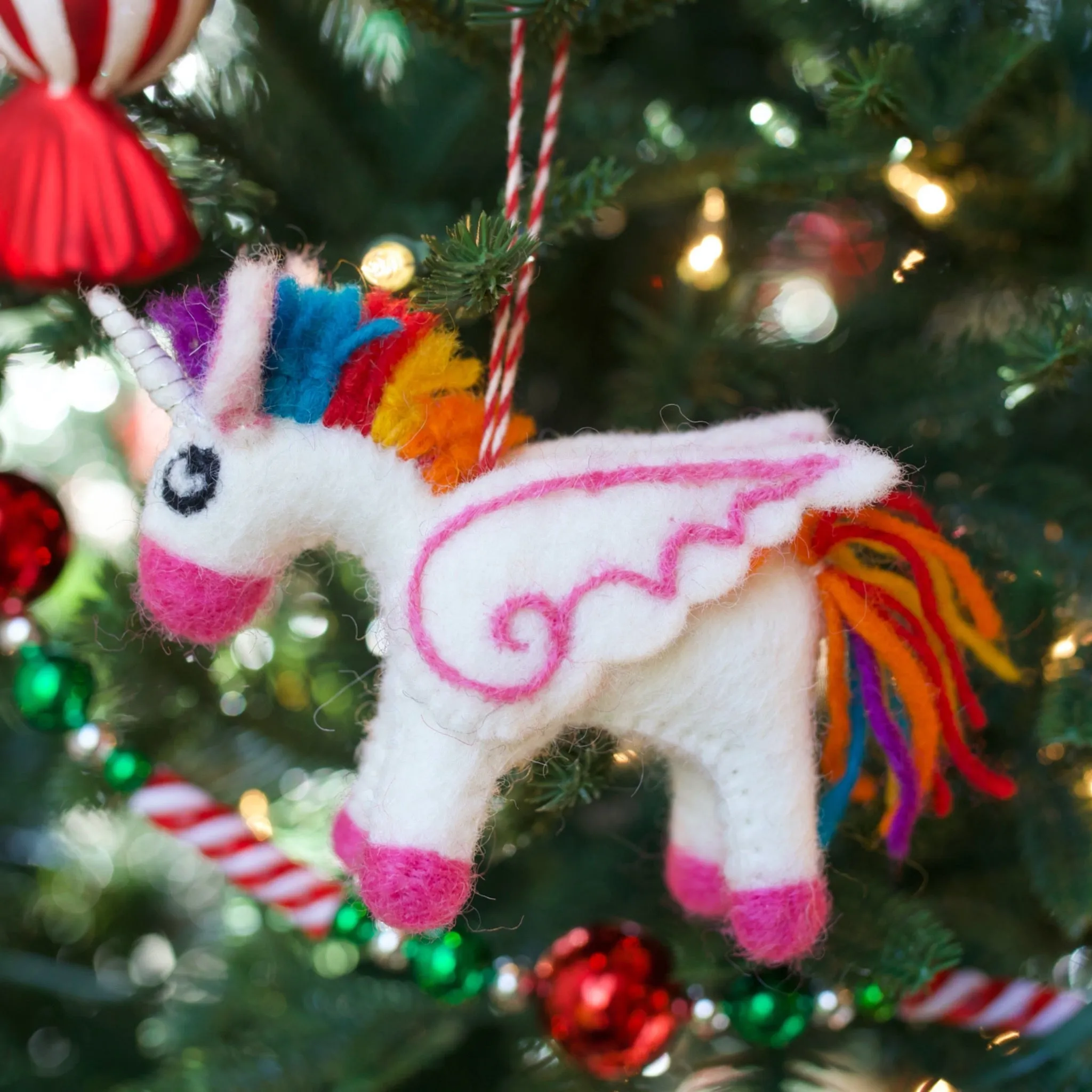 Unicorn Ornament, Felt Wool