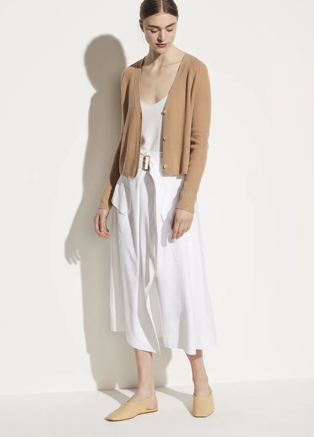 Vince - Ribbed Raglan Cardigan in Light Dune