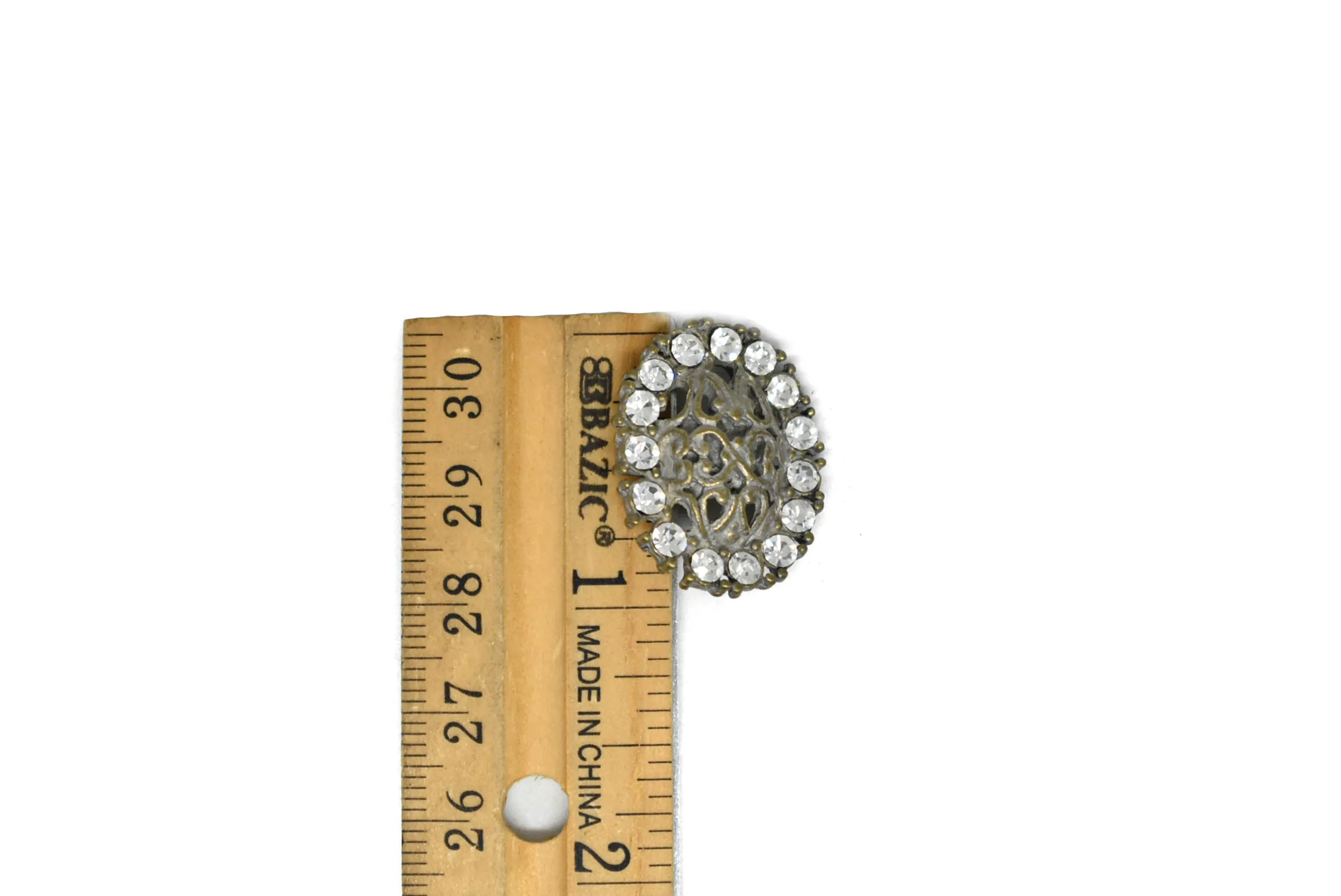 Vintage Rhinestone Button 1" x 0.6" 1 Piece