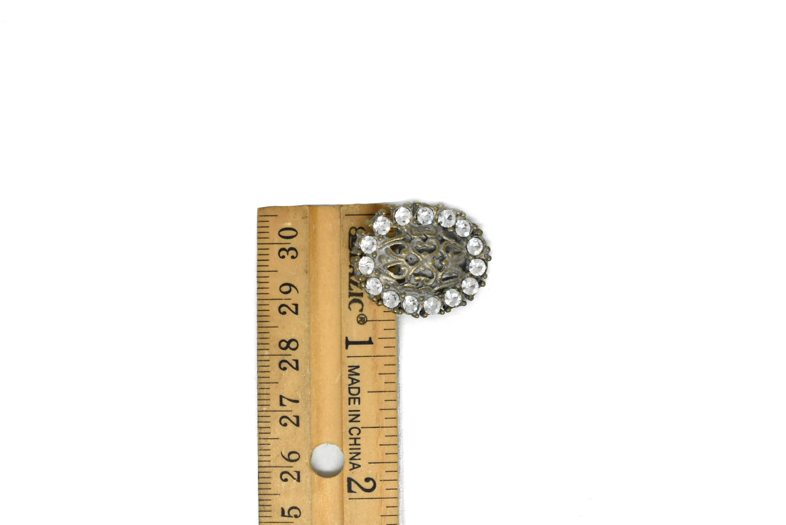 Vintage Rhinestone Button 1" x 0.6" 1 Piece