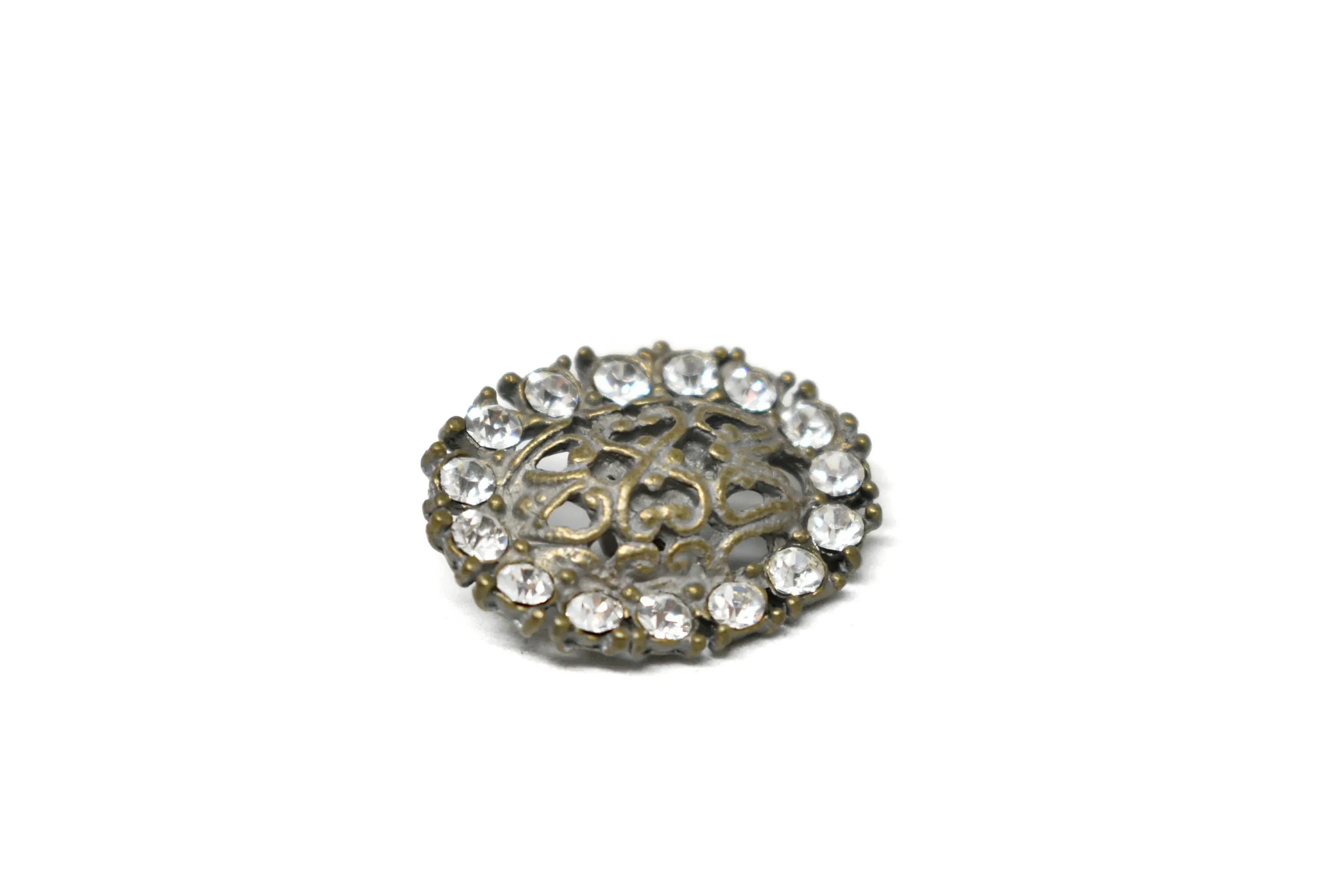 Vintage Rhinestone Button 1" x 0.6" 1 Piece