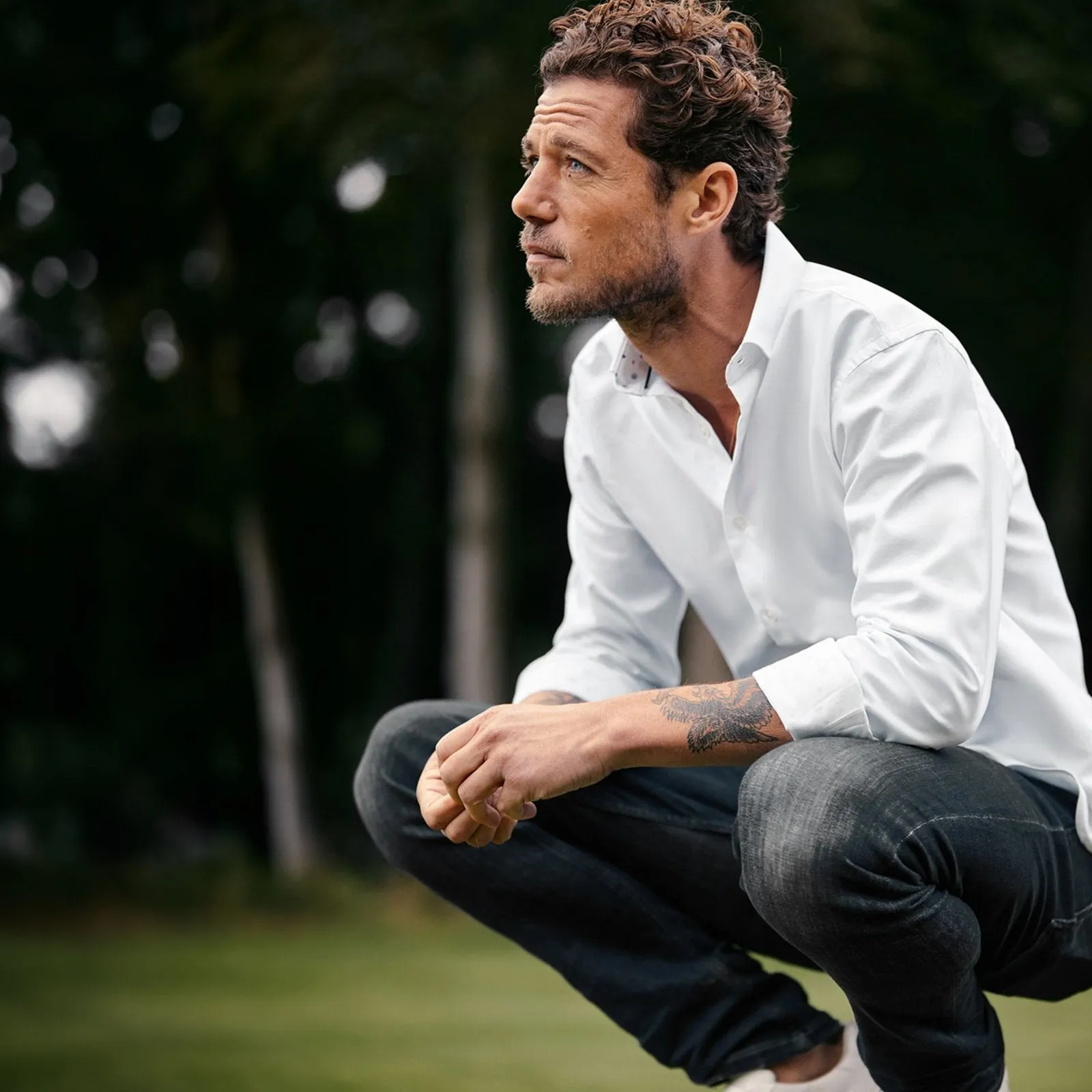 White Oxford with Distant Worlds Accents Button-Down Shirt