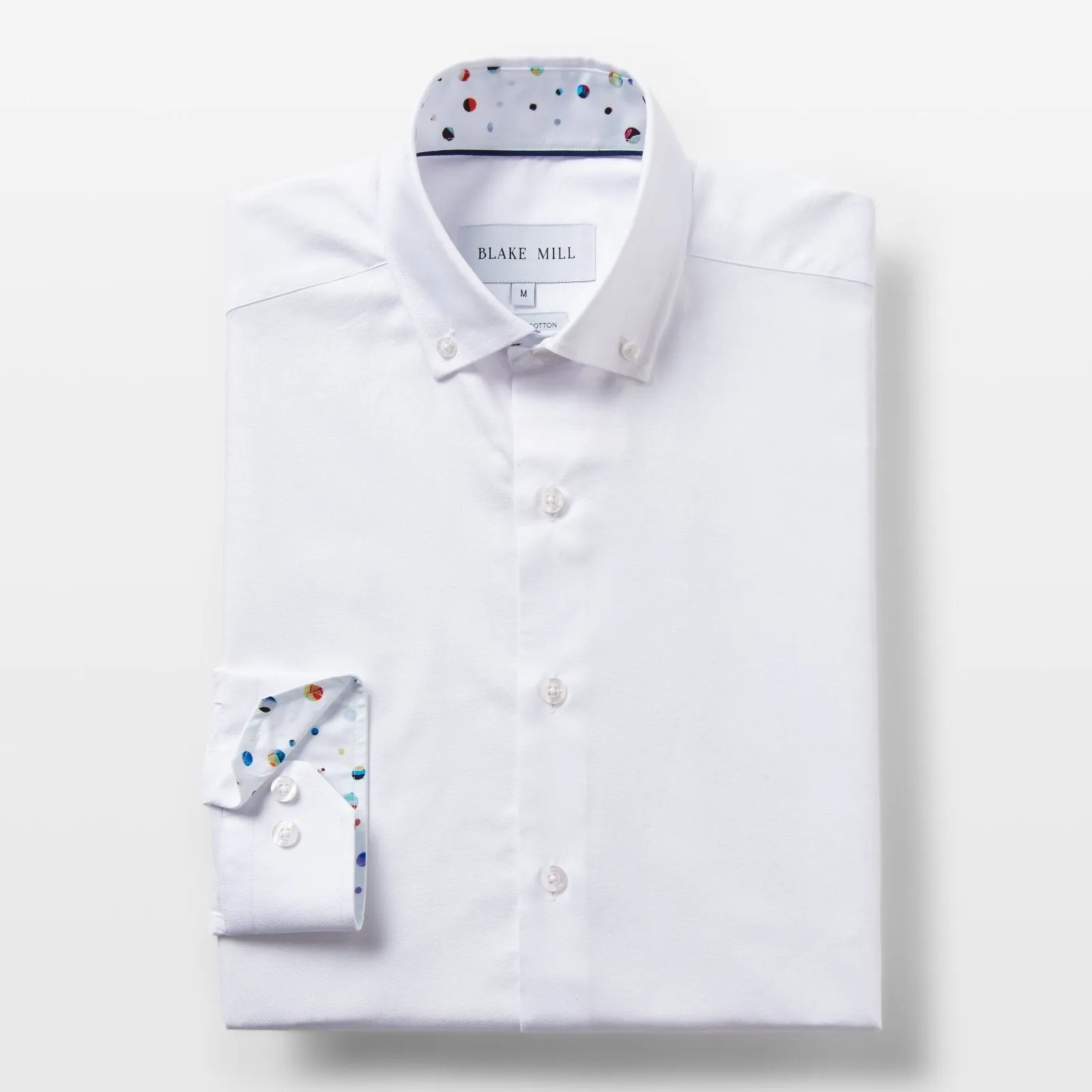 White Oxford with Distant Worlds Accents Button-Down Shirt
