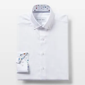 White Oxford with Distant Worlds Accents Button-Down Shirt