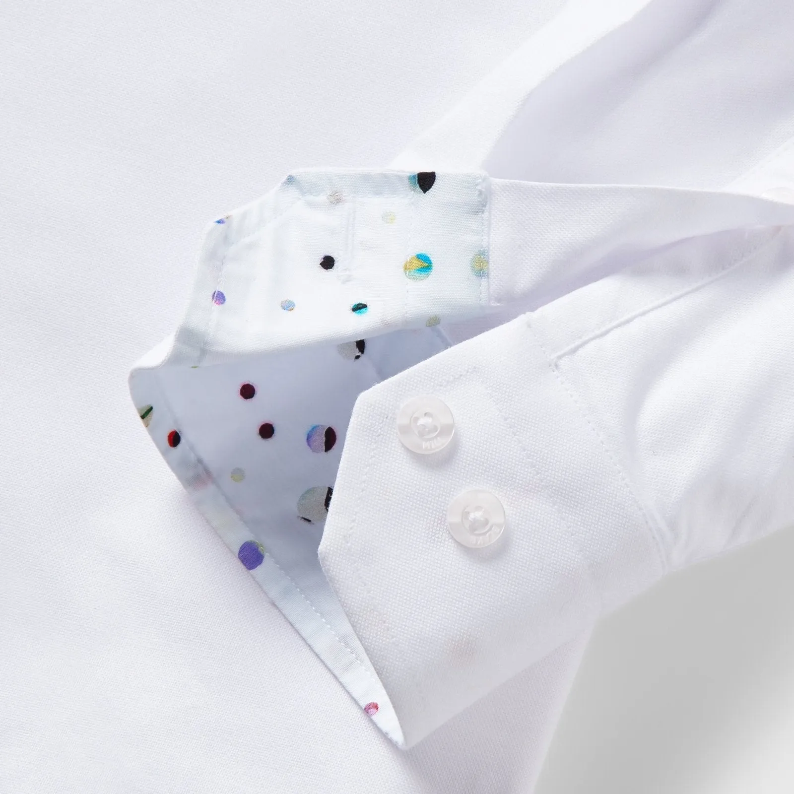 White Oxford with Distant Worlds Accents Button-Down Shirt