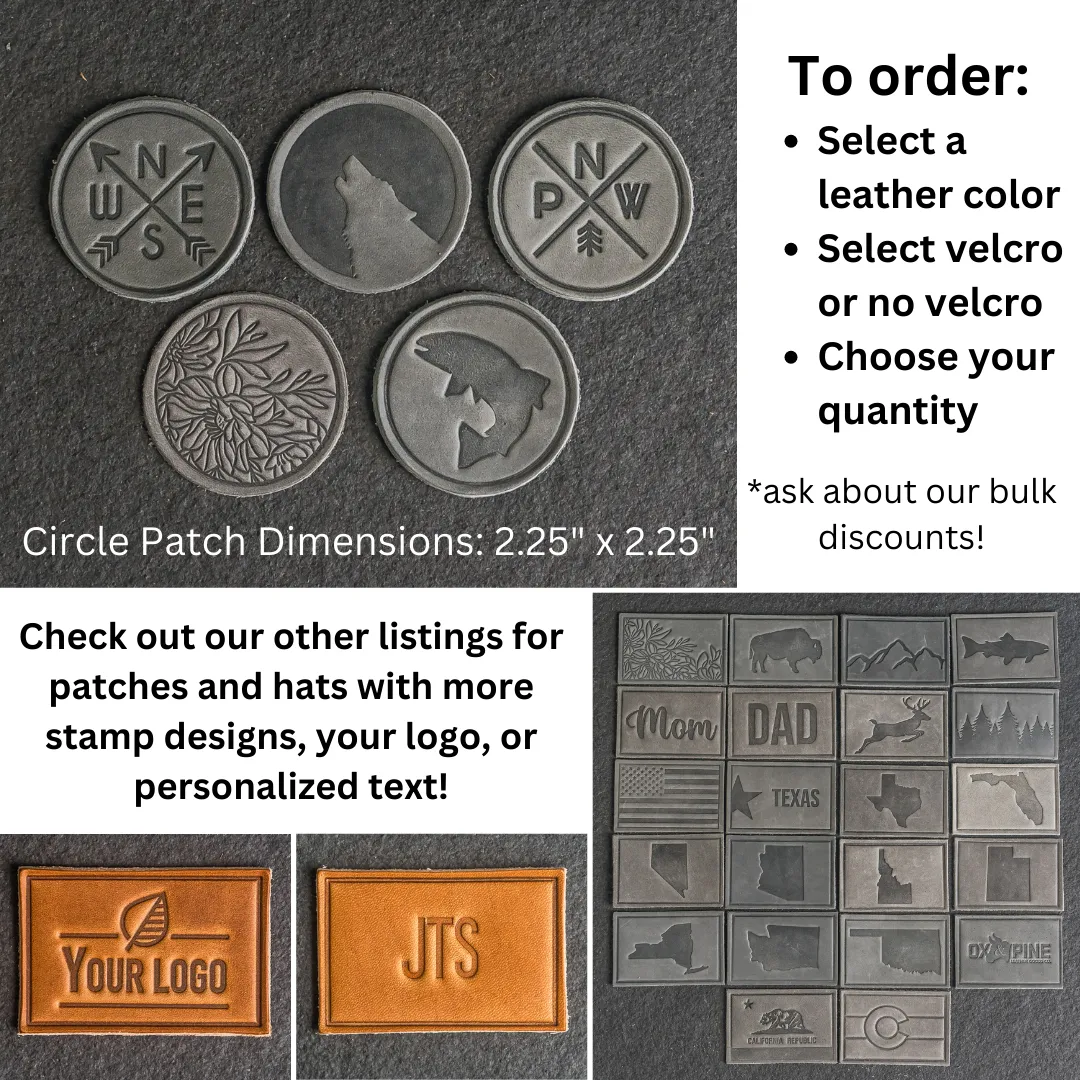 Wolf Leather Patches with optional Velcro added