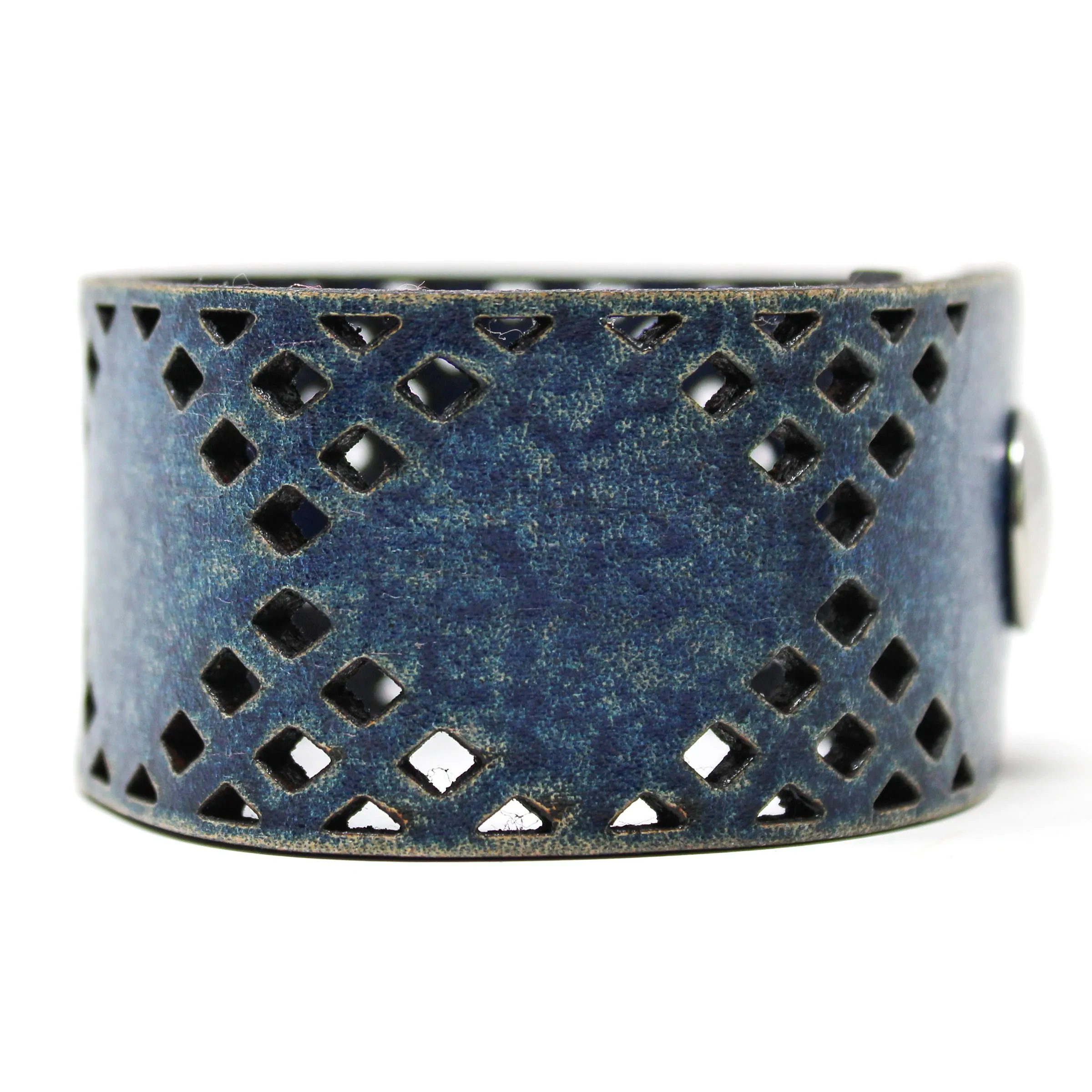 Women's Leather Cuff - Diamonds Cut Cuff