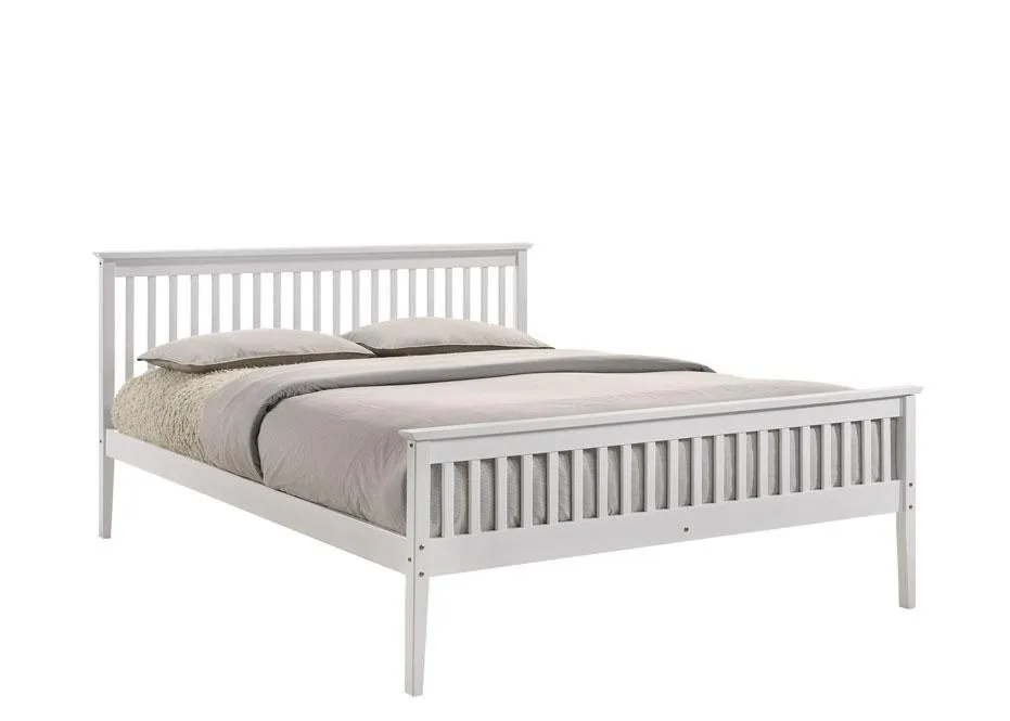 Wooden Double Bed Frame White