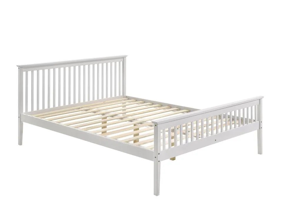 Wooden Double Bed Frame White