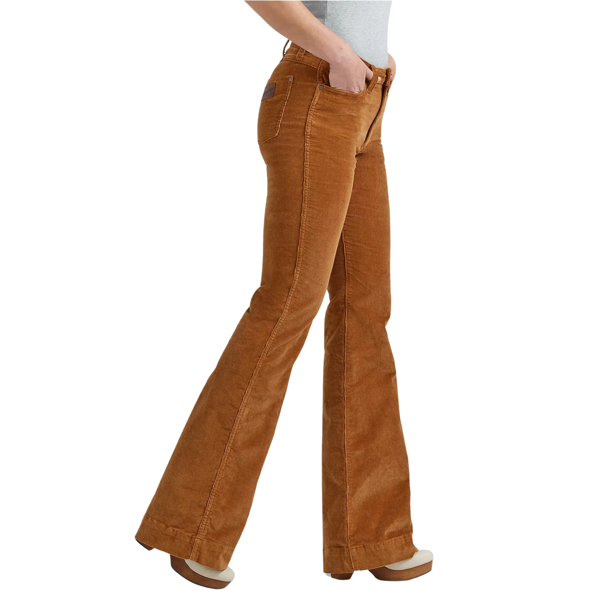 Vintage-Inspired High-Waisted Corduroy Trouser Jeans for Women by Wrangler - Style 112352983
