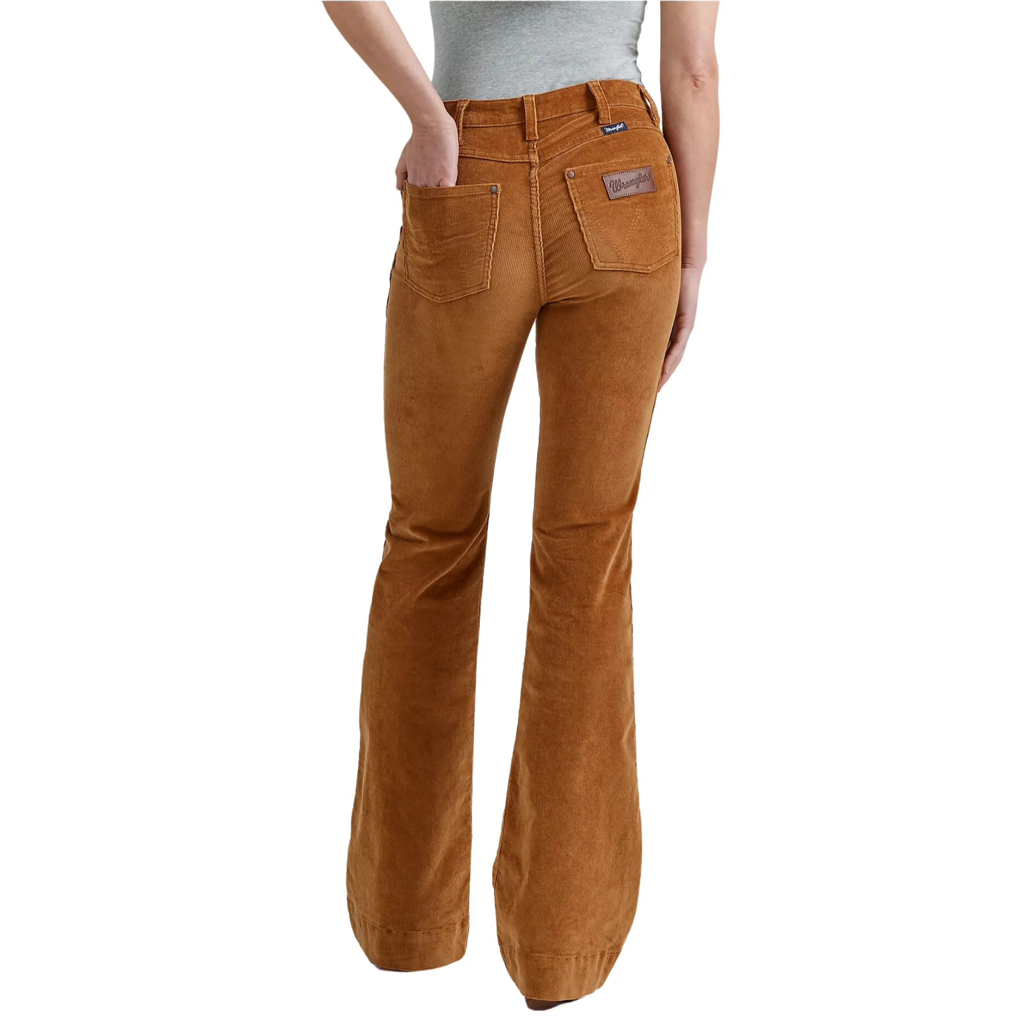 Vintage-Inspired High-Waisted Corduroy Trouser Jeans for Women by Wrangler - Style 112352983
